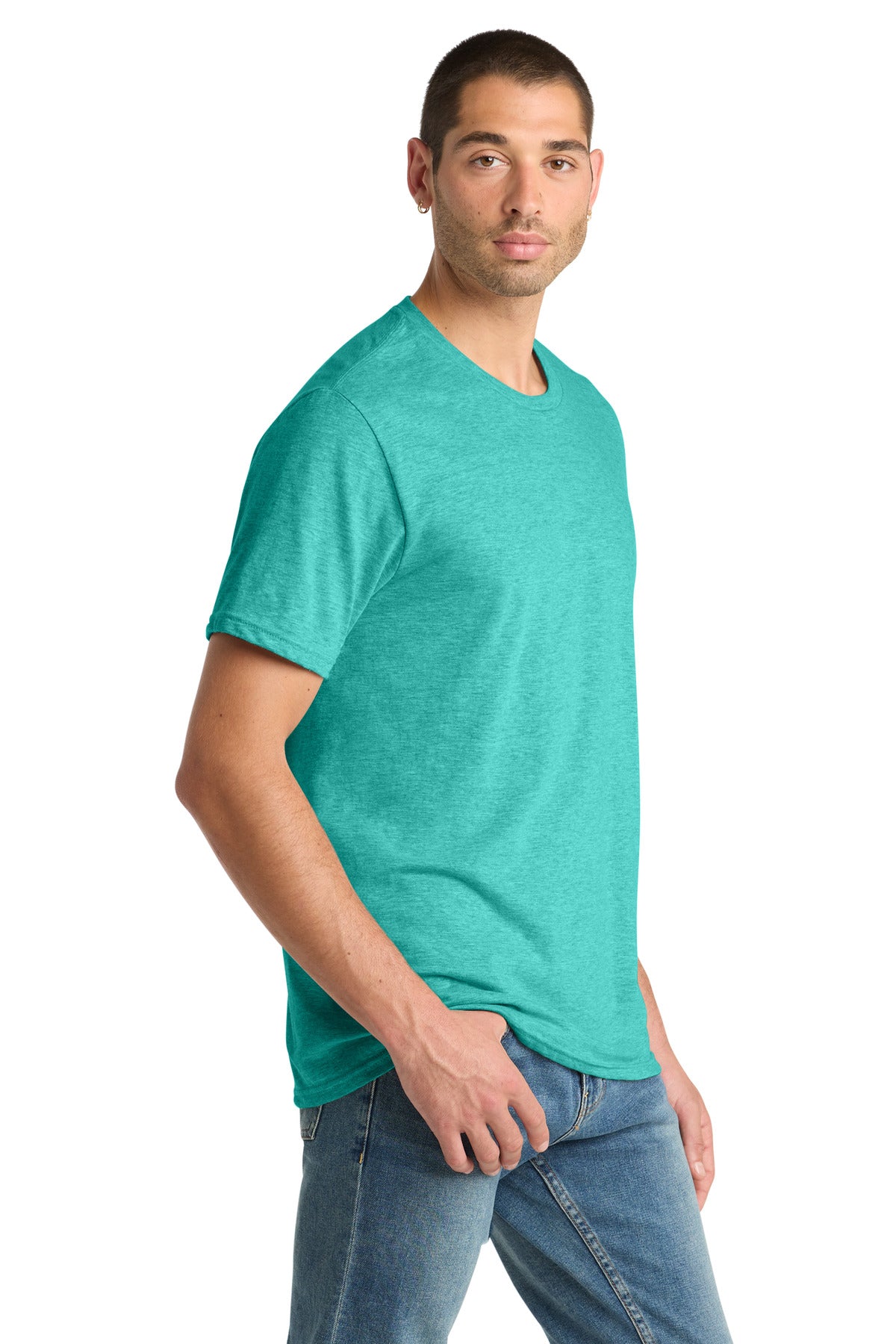 AquaHthr District Perfect Blend CVC Tee. DM108