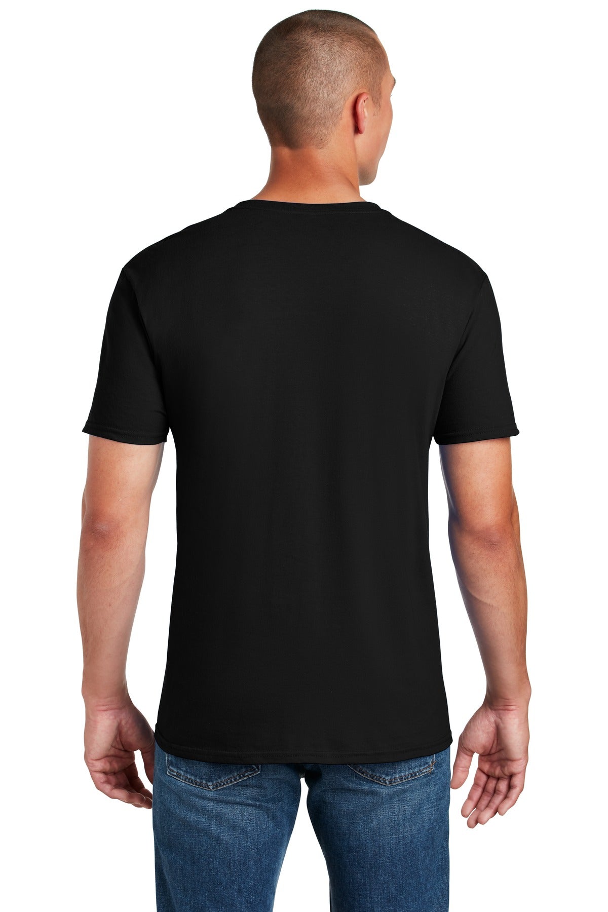 Black Gildan Softstyle T-Shirt. 64000