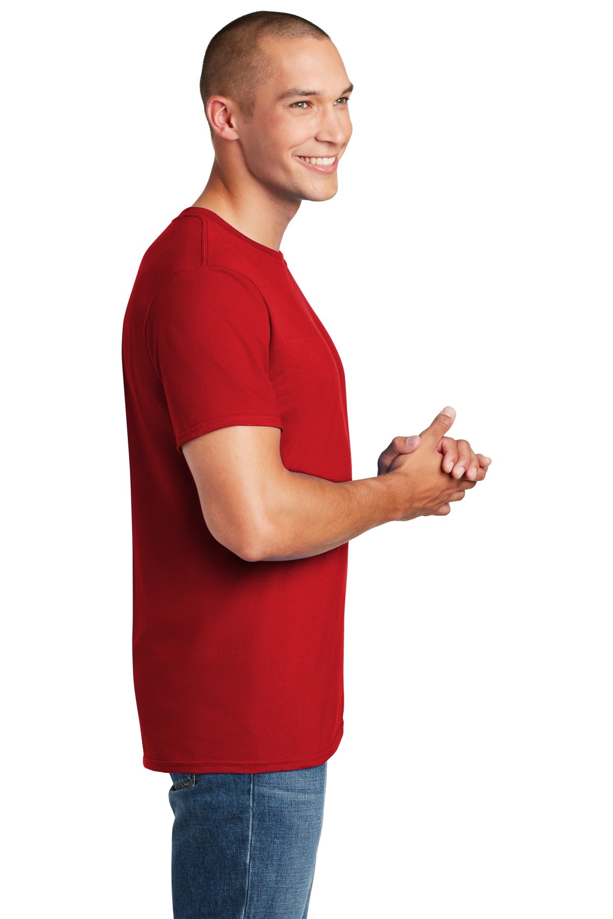 Cherry Red Gildan Softstyle T-Shirt. 64000