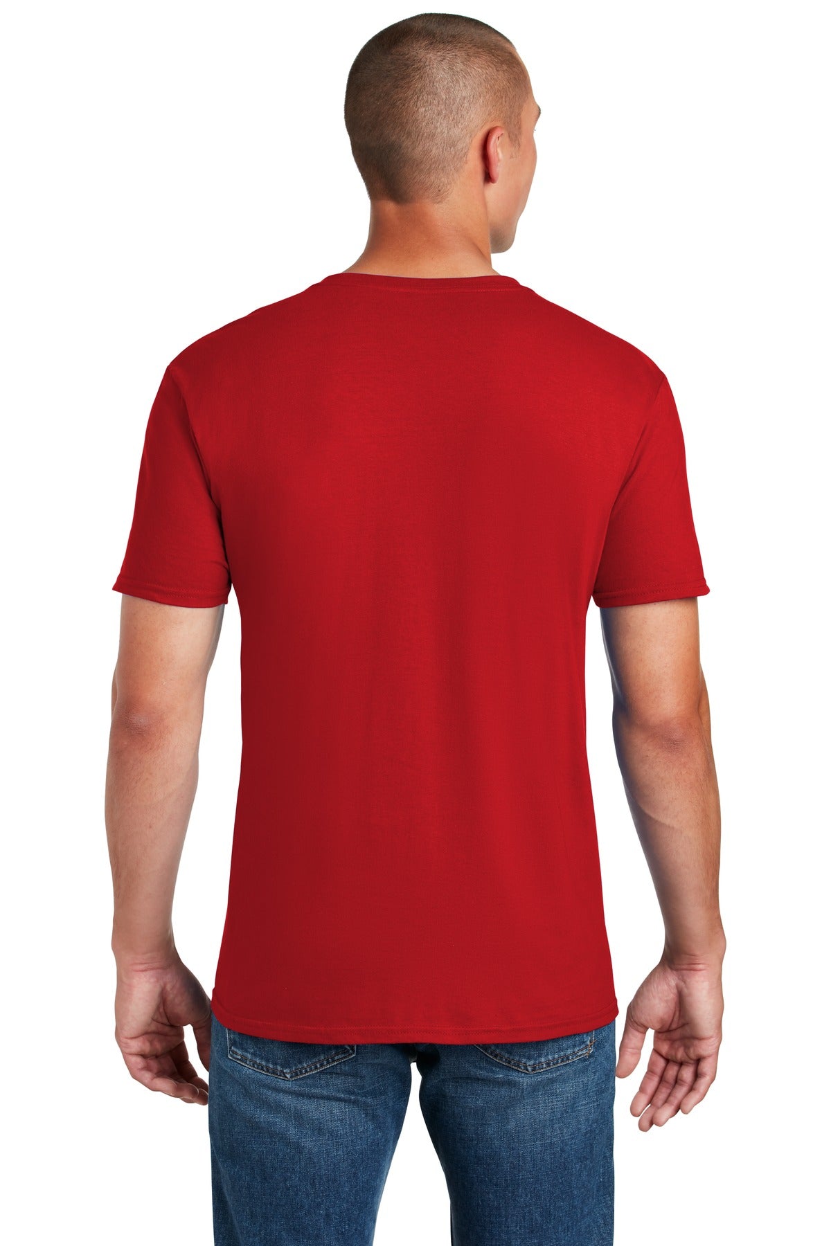 Cherry Red Gildan Softstyle T-Shirt. 64000