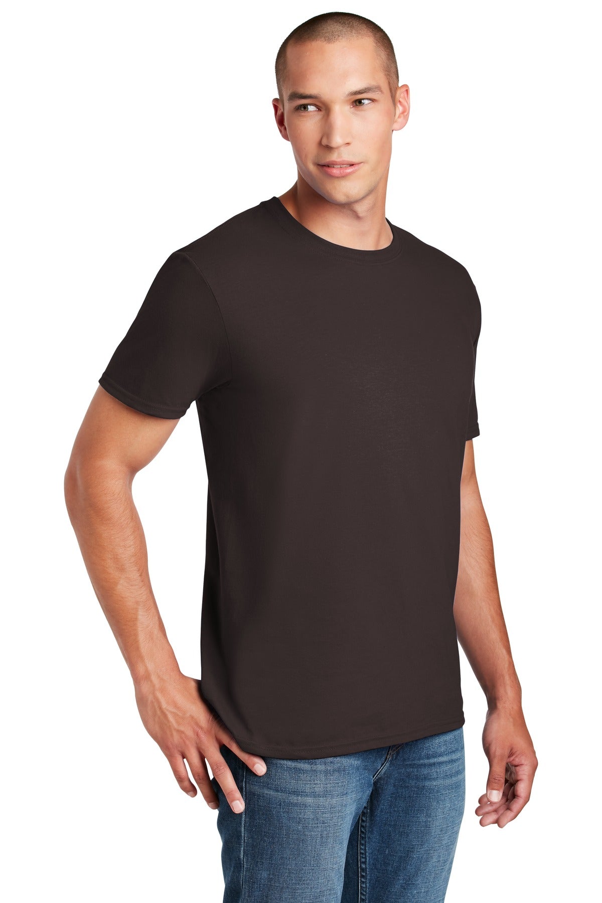 Dark Chocolate Gildan Softstyle T-Shirt. 64000