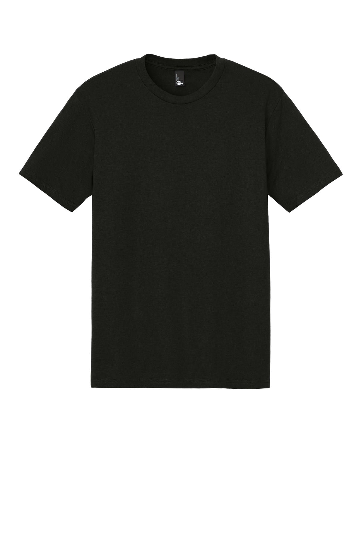 Front View of Black District Perfect Tri Tee. DM130