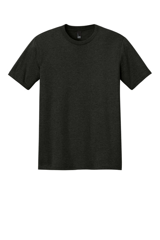 Front View of Black Frost District Perfect Tri Tee. DM130