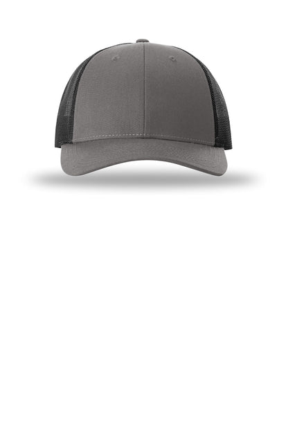 Front View of Char/Blk Richardson Low Pro Trucker 115