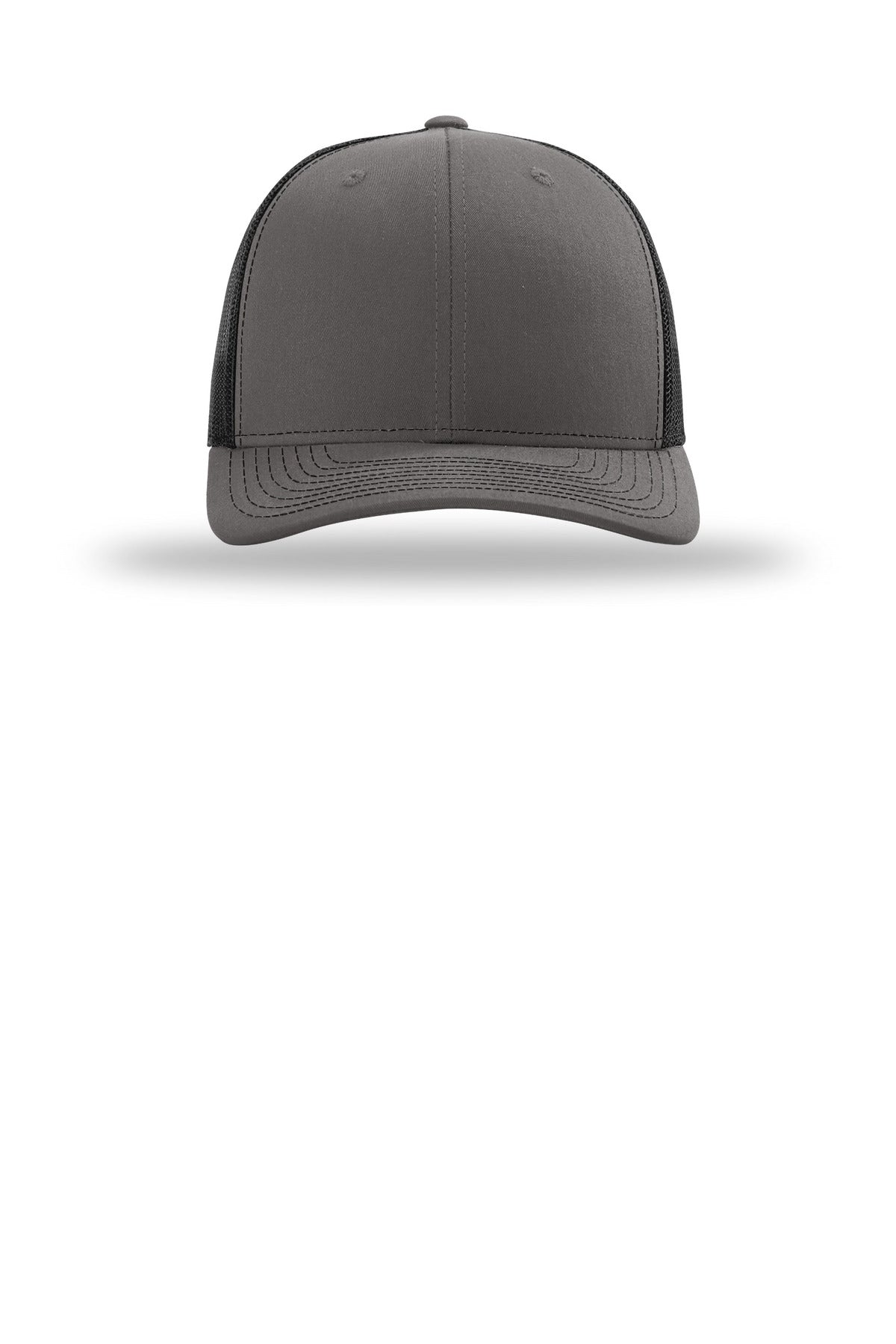 Front View of Char/Blk Richardson Trucker Cap 112