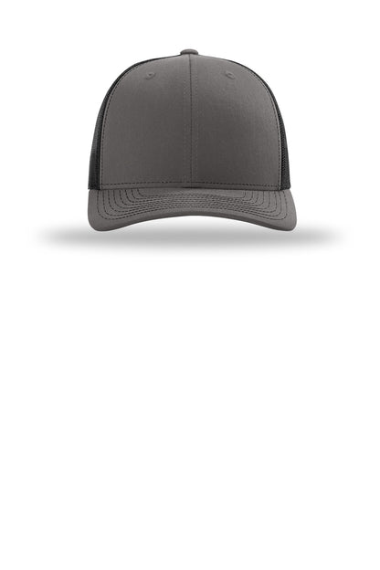 Front View of Char/Blk Richardson Trucker Cap 112