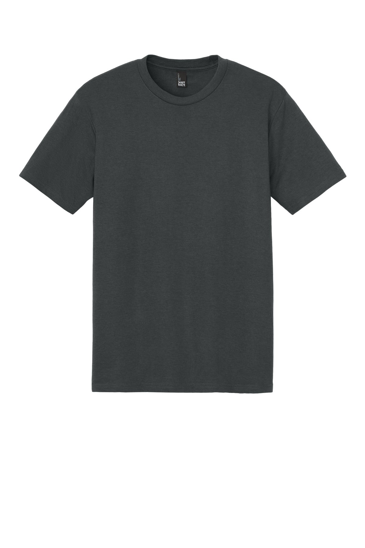 Front View of Charcoal District Perfect Tri Tee. DM130