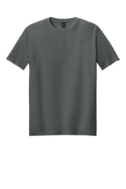 Front View of Charcoal Gildan Softstyle T-Shirt. 64000