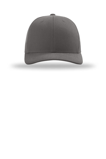 Front View of Charcoal Richardson Trucker Cap 112