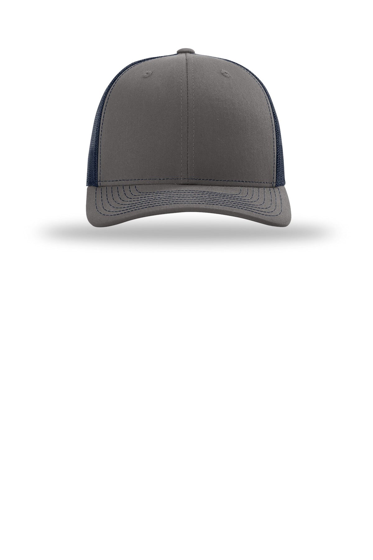 Front View of Char/Navy Richardson Trucker Cap 112
