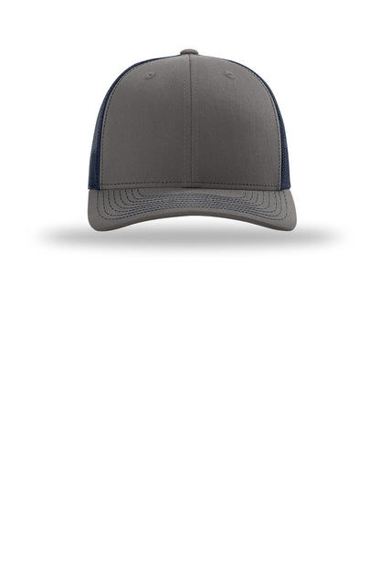 Front View of Char/Navy Richardson Trucker Cap 112