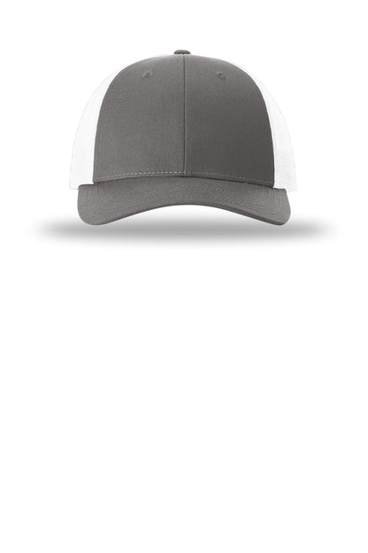 Front View of Char/White Richardson Low Pro Trucker 115