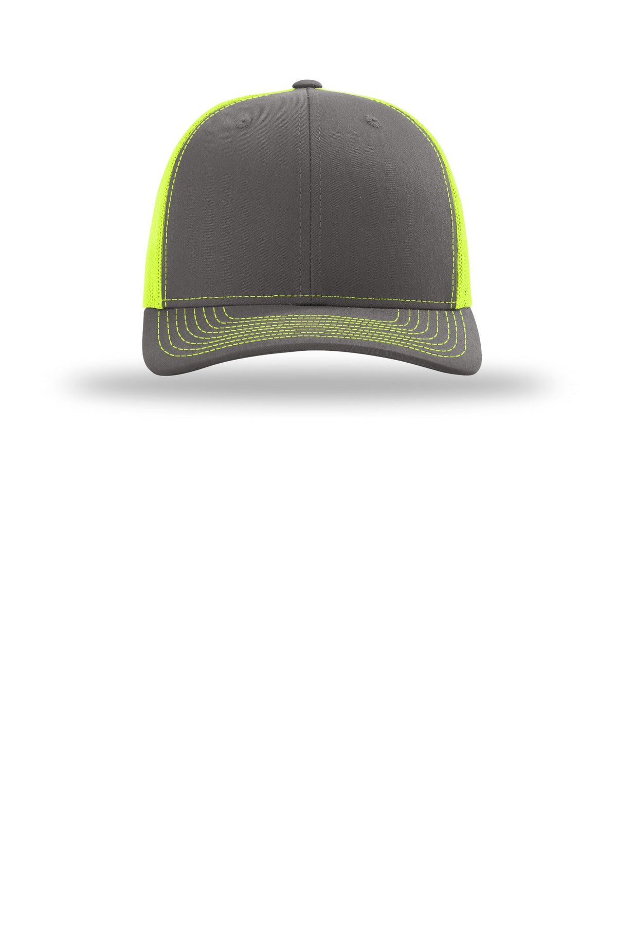 Front View of Chr/NeYllw Richardson Trucker Cap 112