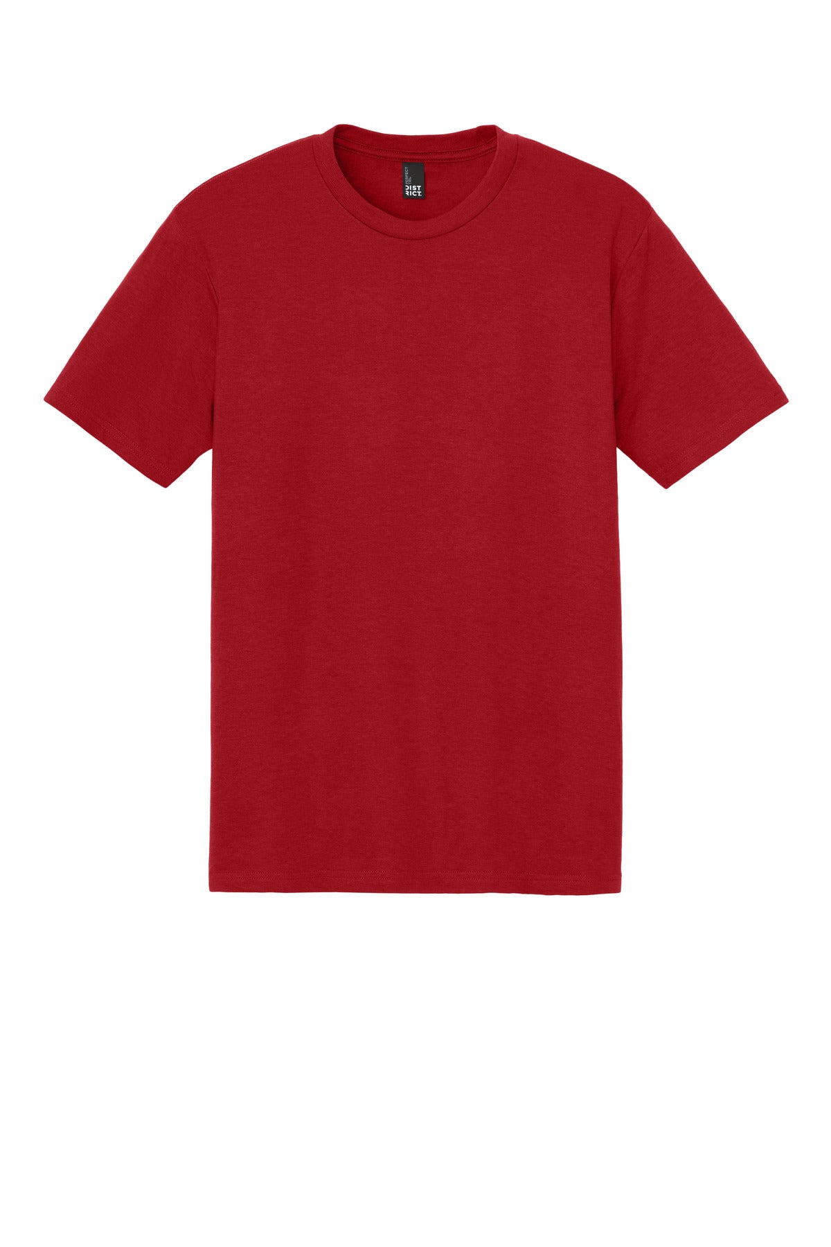 Front View of Classic Red District Perfect Tri Tee. DM130