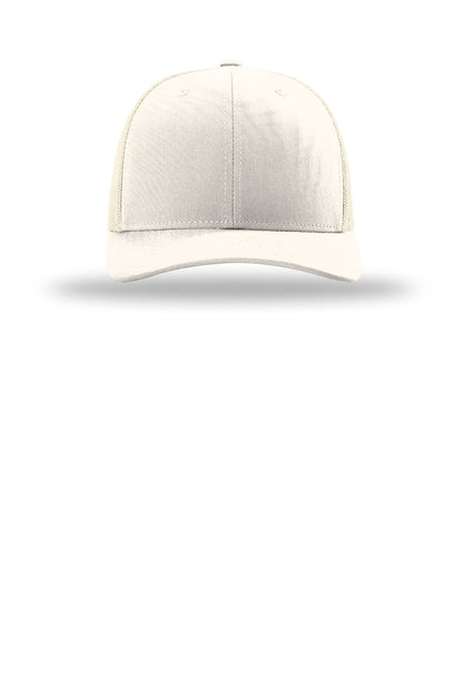 Front View of Cream Richardson Trucker Cap 112