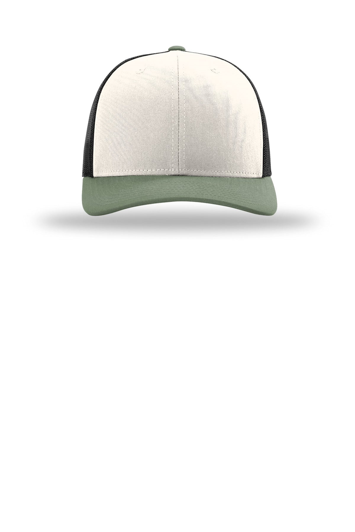 Front View of Crm/Bk/Ldn Richardson Trucker Cap 112