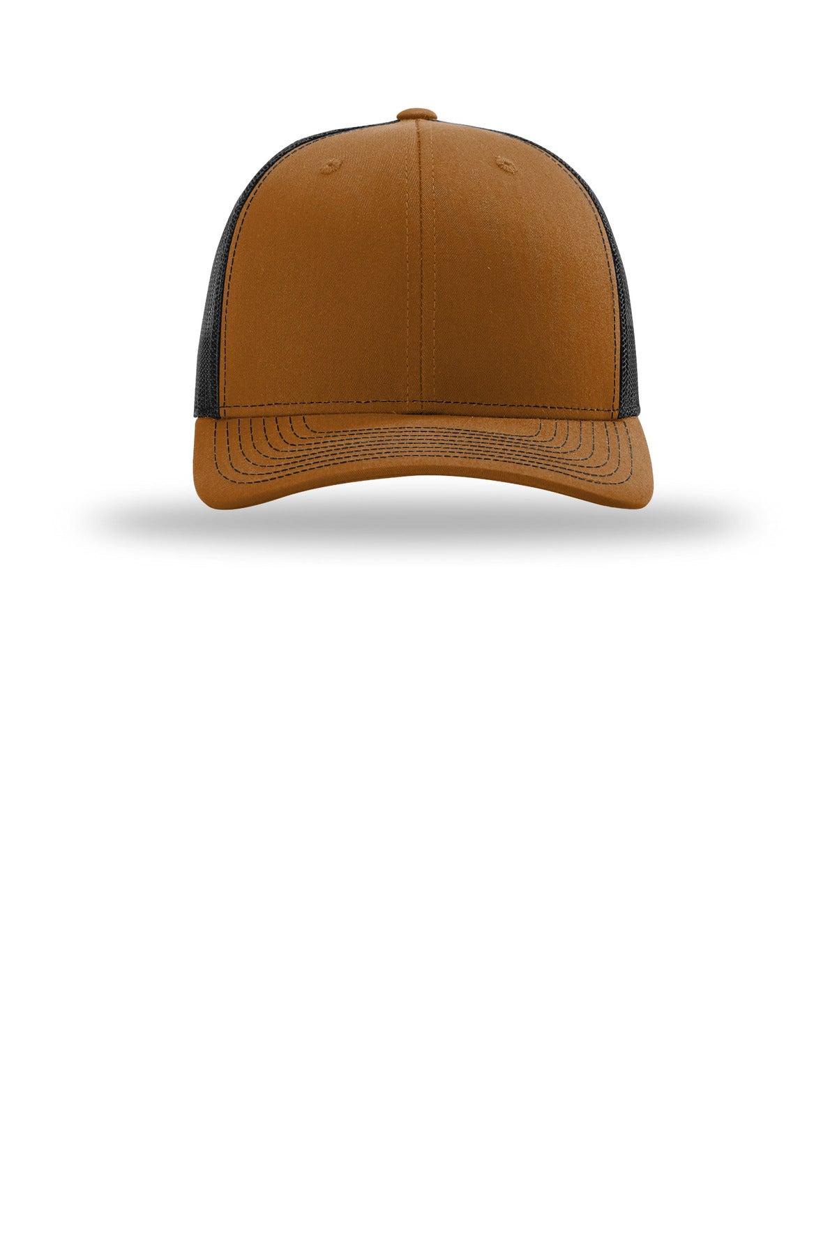 Front View of Crml/Black Richardson Trucker Cap 112