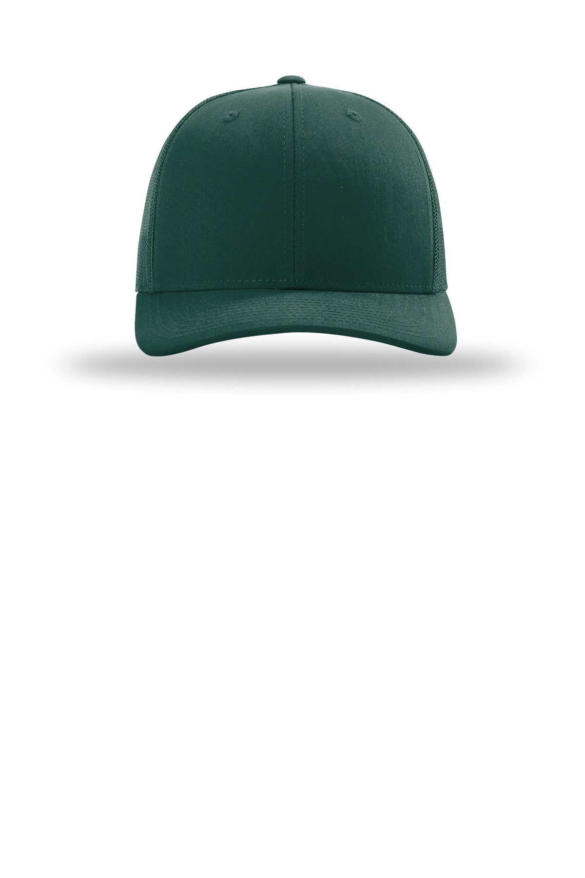 Front View of DarkGreen Richardson Trucker Cap 112