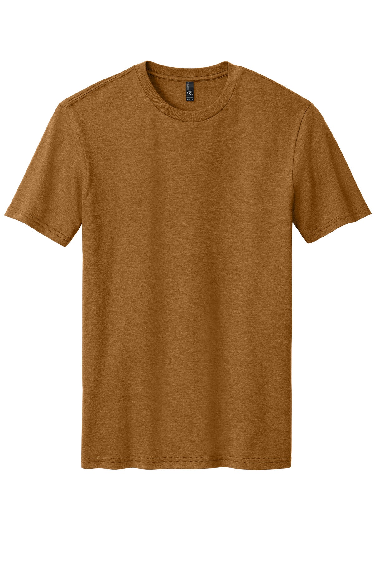 Front View of DkBrwnHthr District Perfect Blend CVC Tee. DM108