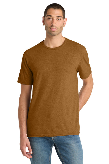 Front View of DkBrwnHthr District Perfect Blend CVC Tee. DM108