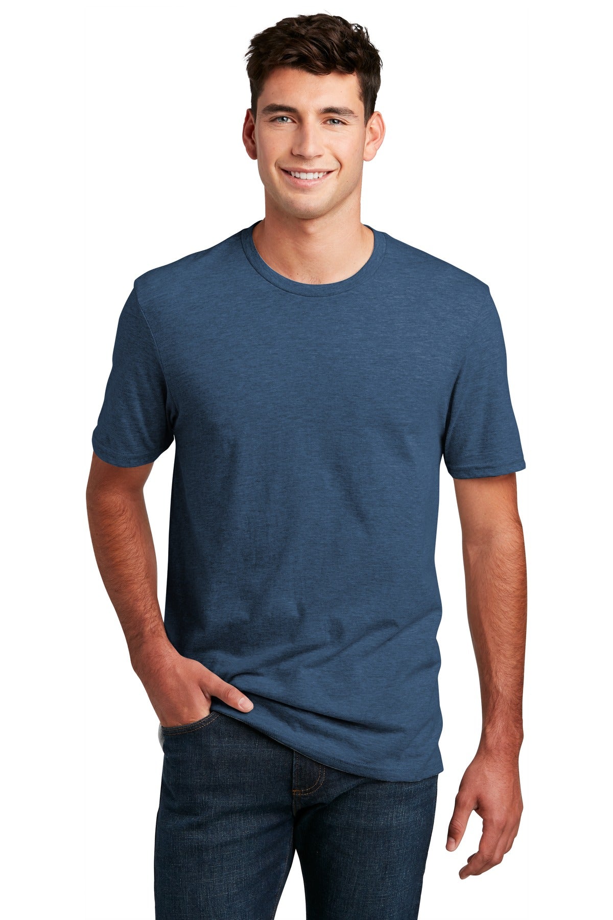 Front View of Dp Royal Fleck District Perfect Blend CVC Tee. DM108