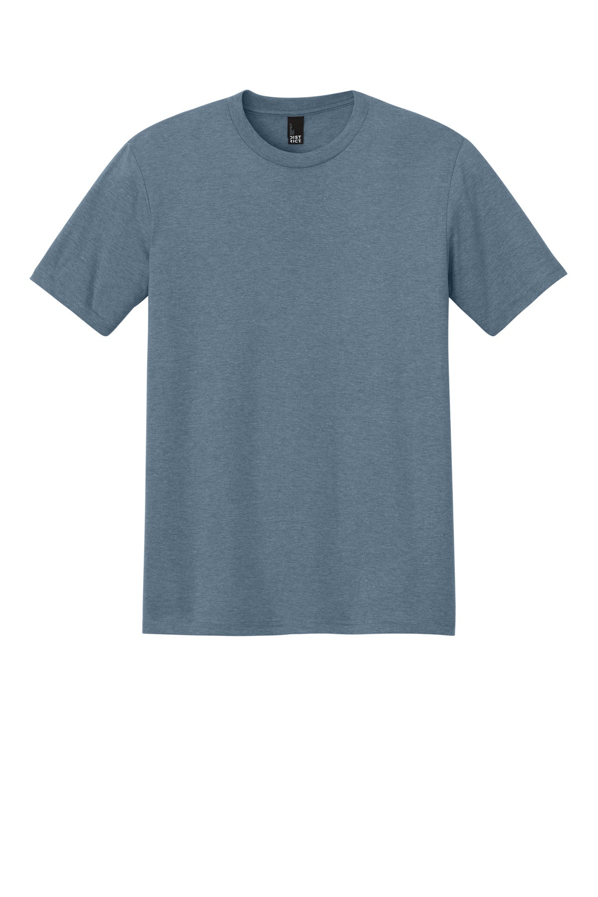 Front View of FlntBluHtr District Perfect Tri Tee. DM130