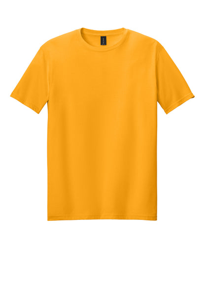 Front View of Gold Gildan Softstyle T-Shirt. 64000