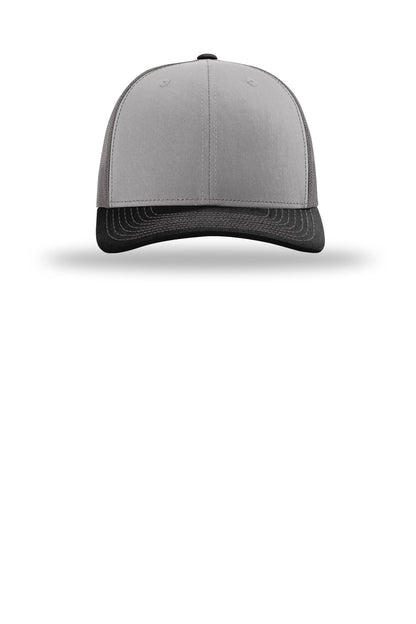 Front View of Gry/Chr/Bk Richardson Trucker Cap 112