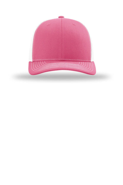 Front View of HotPink/Wh Richardson Trucker Cap 112