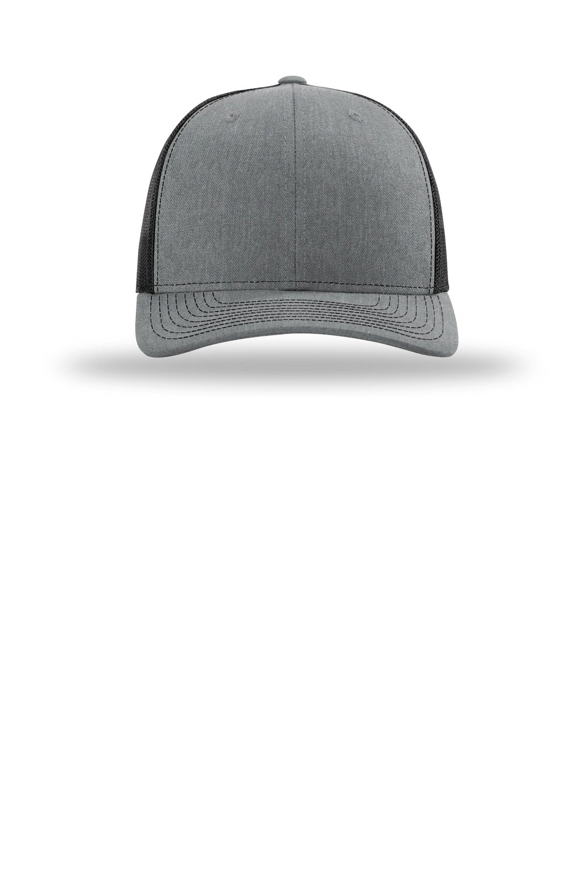 Front View of HtGrey/Blk Richardson Trucker Cap 112