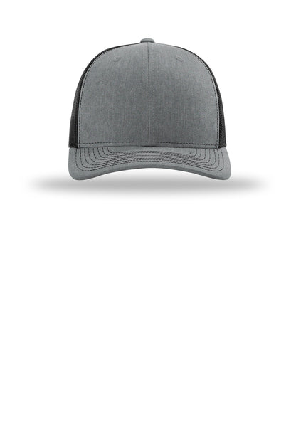 Front View of HtGrey/Blk Richardson Trucker Cap 112