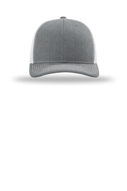 Front View of HtGy/LtGry Richardson Trucker Cap 112