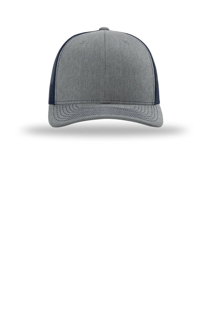 Front View of HtGy/Navy Richardson Trucker Cap 112
