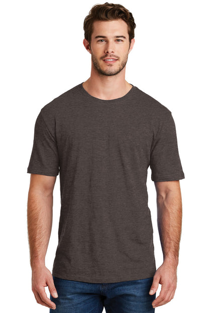 Front View of Hthr Brown District Perfect Blend CVC Tee. DM108