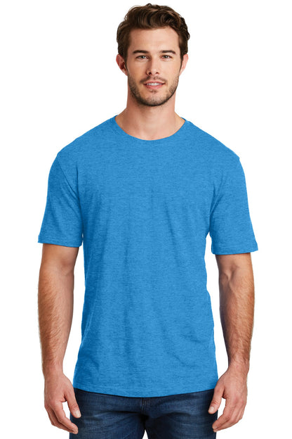 Front View of Hthr Brt Turqu District Perfect Blend CVC Tee. DM108