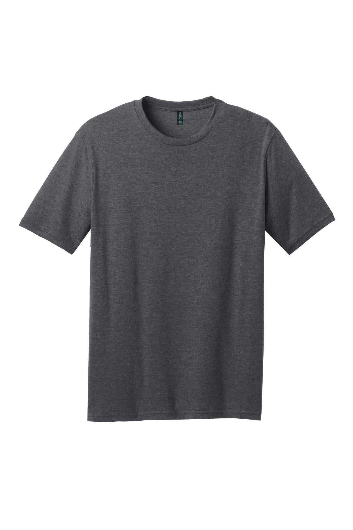 Front View of Hthr Charcoal District Perfect Blend CVC Tee. DM108