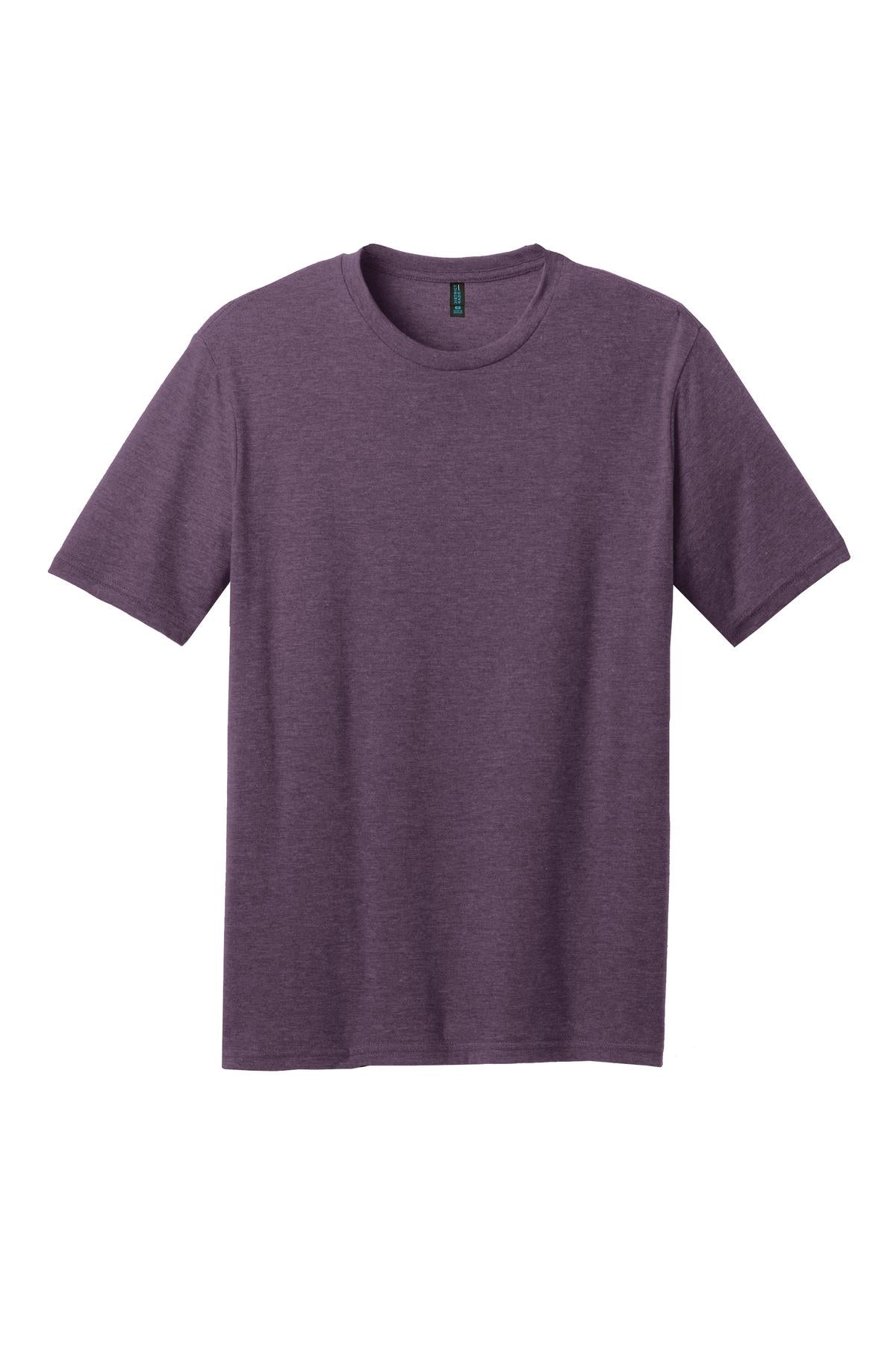 Front View of Hthr Eggplant District Perfect Blend CVC Tee. DM108