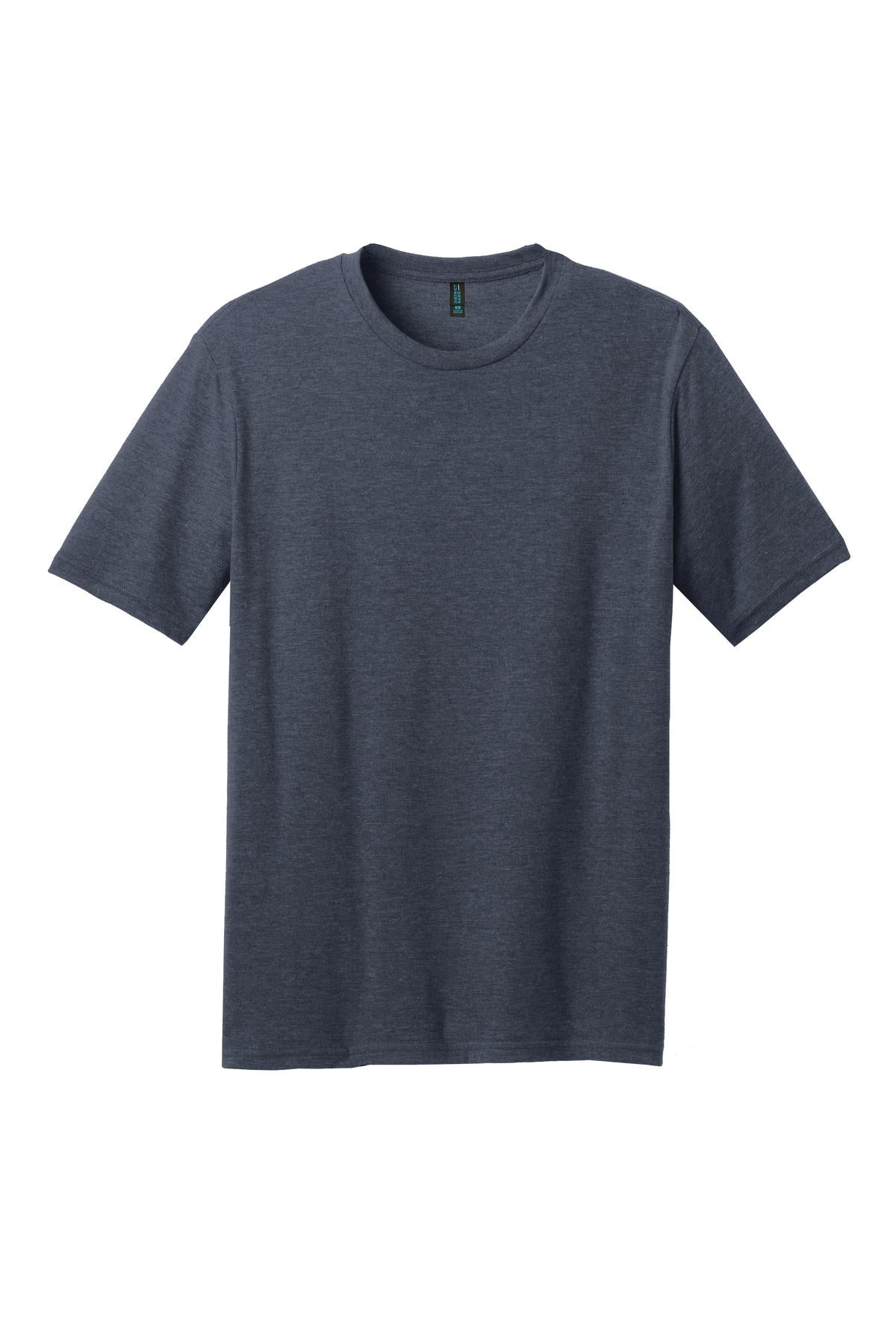Front View of Hthr Navy District Perfect Blend CVC Tee. DM108