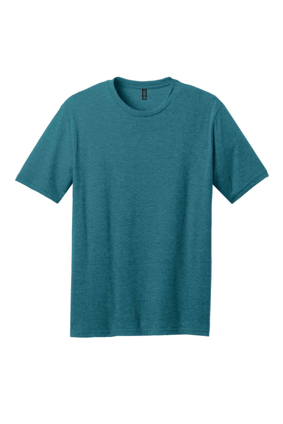 Front View of Hthr Teal District Perfect Blend CVC Tee. DM108