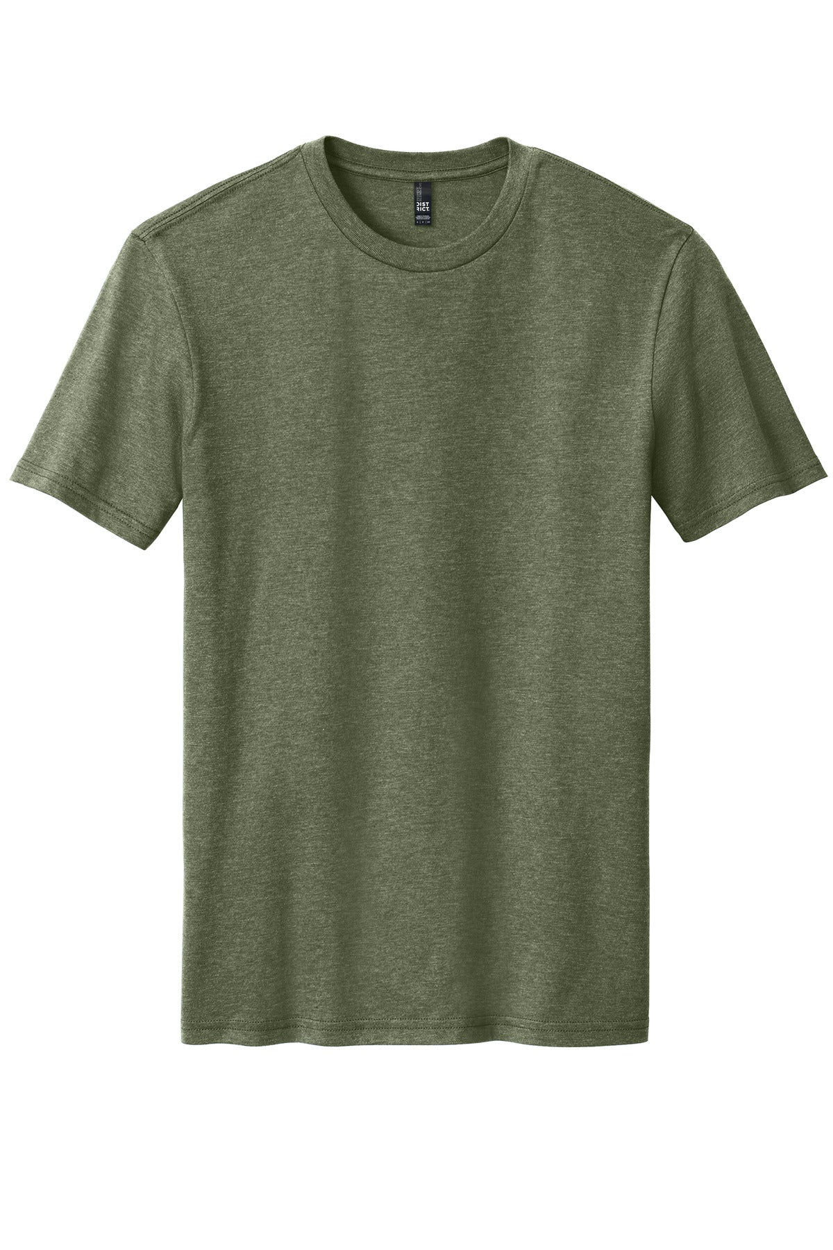 Front View of Hthrd Olive District Perfect Blend CVC Tee. DM108