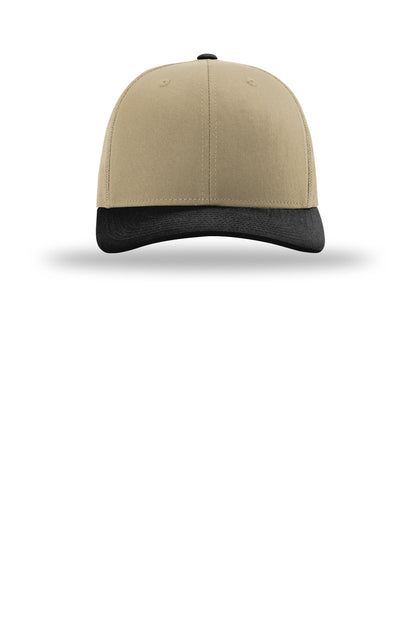 Front View of Khk/Khk/Bk Richardson Trucker Cap 112