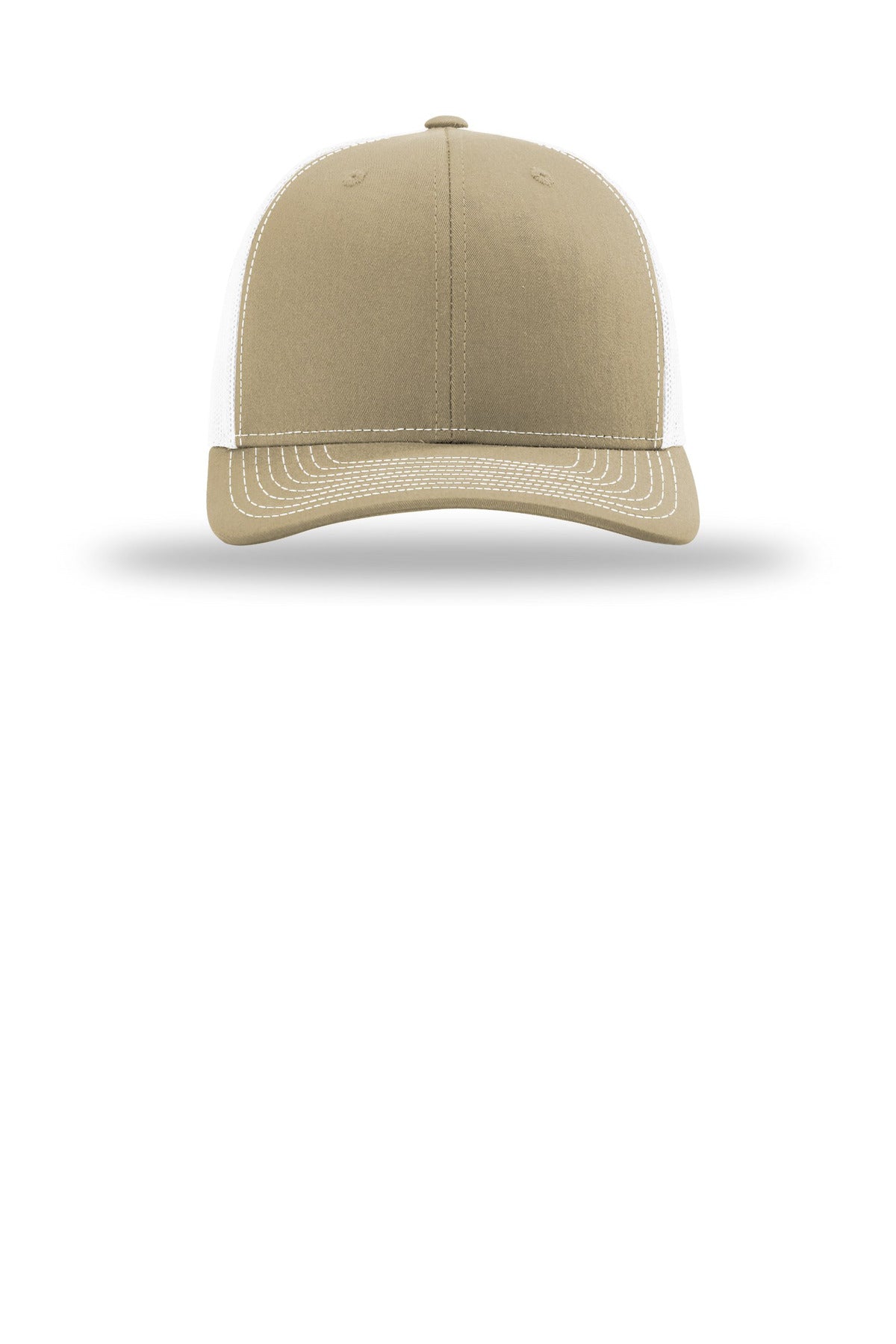 Front View of Khk/White Richardson Trucker Cap 112