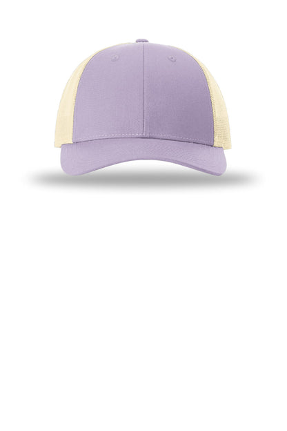 Front View of Lilac/Bir Richardson Low Pro Trucker 115