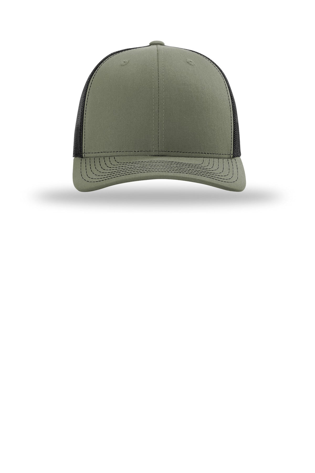 Front View of Loden/Blk Richardson Trucker Cap 112