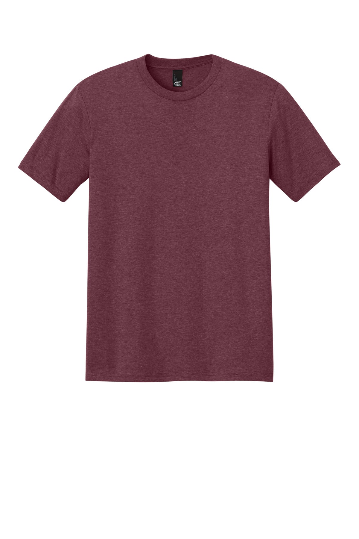 Front View of Maroon Frost District Perfect Tri Tee. DM130