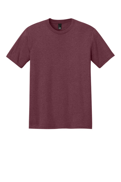 Front View of Maroon Frost District Perfect Tri Tee. DM130
