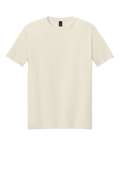 Front View of Natural Gildan Softstyle T-Shirt. 64000