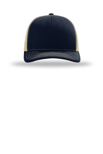 Front View of Navy/Khaki Richardson Trucker Cap 112