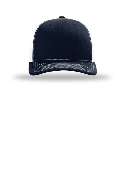 Front View of Navy/White Richardson Trucker Cap 112