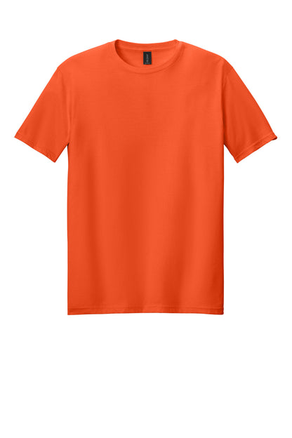 Front View of Orange Gildan Softstyle T-Shirt. 64000